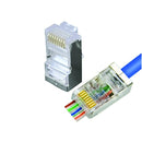 72-491SH-50 CALRAD PASS THROUGH RJ45 Shielded CAT6 CONNECTORS 50 Pack