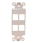 Philmore 72-5054, White Designer Decora Style 4 Port Keystone Insert