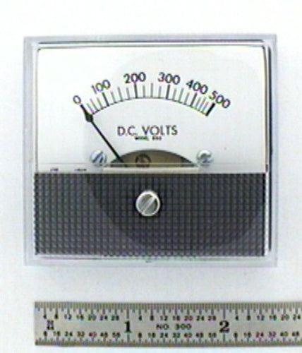 Shurite 8118Z, 0-500 Volt DC Analog Meter ~ 2.5" x 2.3" Panel Face 2" Round Body
