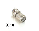 Lot of 10 Female UHF Jack SO239 to Male TNC Plug Adapters RFA8413 - MarVac Electronics