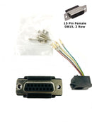 AD-15FT4-BK2, DB15 Female to RJ11 4C Jack Adapter with 2 Piece BLACK Hood