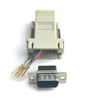 AD-9MT6-G1 DB9 Male to RJ11 6 Conductor Modular Adapter, Gray 1 Piece Housing
