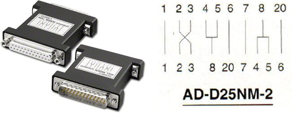 Pan Pacific AD-D25NM-2, DB25 Standard Type I Null Modem Adapter