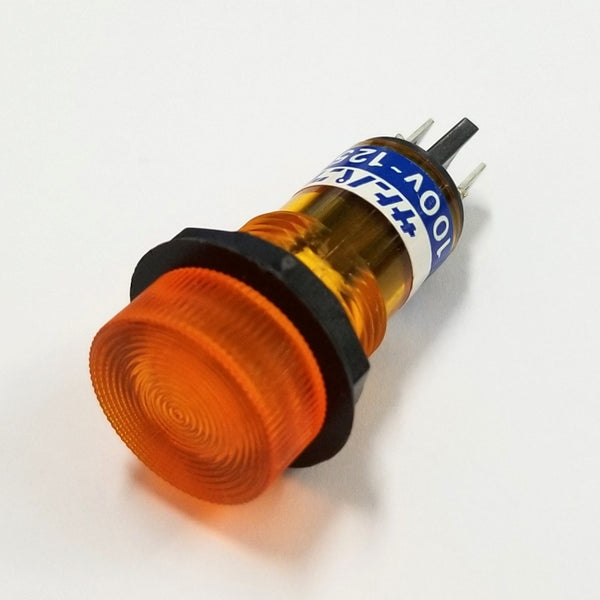 Sato Parts BN-2-1-OR 17mm Round Orange Flat Top Neon Indicator Light 100V ~ 125V