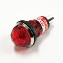 BN-23-2-R, Sato 17mm Round Red Jewel Lens Neon Indicator Light 200V ~ 250V