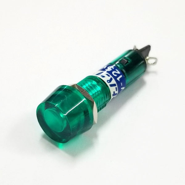 Sato BN-5701-1-G, 12mm Round Green Flat Top Neon Indicator Light 100V ~ 125V