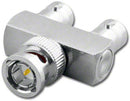BNC-7366, BNC Female to Male to Female (Jack-Plug-Jack) "Y" Style 180° Adapter