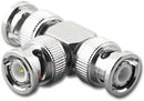 BNC-7376, BNC Male to Male to Male (Plug-Plug-Plug) T Adapter
