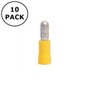 (2875) 0.196" Male Yellow Vinyl Insulated Bullet Terminals 12-10AWG ~ 10 Pack