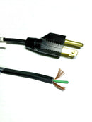 6 Foot Black 18AWG 3 Conductor SPT Power Cord, NEMA 5-15P to Stripped Ends (C22)