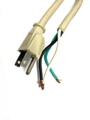 8 Foot Beige 14AWG 3 Conductor SJT Power Cord, NEMA 5-15P to Stripped Ends (GPW C27)