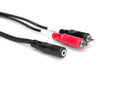 CFR-210, Hosa Stereo Adapter, 3.5 mm Female TRSF to Dual RCA, Males  10 ft