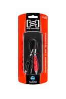 CMR-203, Hosa Stereo Adapter Breakout Cable, 3.5mm TRS to Dual RCA, 3 FT