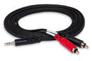 HOSA CMR-210 Stereo Adapter Breakout Cable, 3.5mm TRS to Dual RCA, 10FT