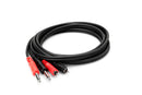 CPR-202, Hosa Stereo Interconnect, Dual 1/4 in TS to Dual RCA, 2 m