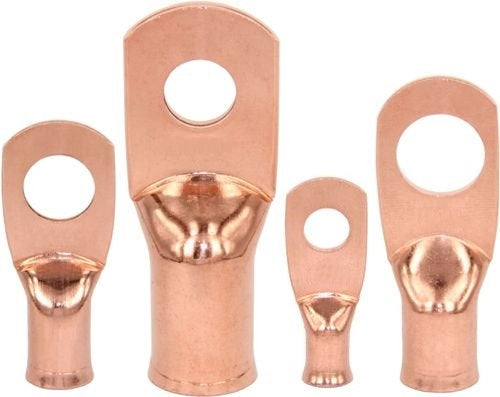 4 Pack 6AWG, 1/4" Stud Non Insulated HD Copper Ring Lug ~ 6 Gauge CL614-4