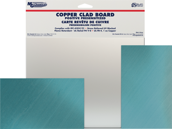 MG Chemicals # 650 Positive Presensitized Double Sided Copper Clad Board, 1/16" x 6" x 6"