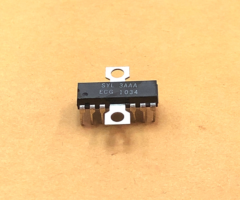 ECG1034, 2W OTL Audio Frequency Amplifier IC ~ 12 Pin DIP-W (NTE1034, HA1313)