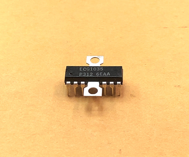 ECG1035, 1W OTL Audio Frequency Amplifier IC ~ 12 Pin DIP-W (NTE1035)