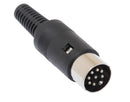 ETA11, Philmore 8 Pin 270° Inline Male DIN Connector ~ Solder Type