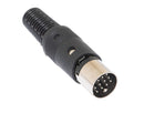 ETA13, Philmore 13 Pin Inline Male DIN Connector ~ Solder Type
