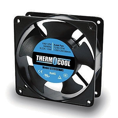 Thermocool G12038MAS Cooling Fan, 100/125V 120mm x 38mm (4.72" x 1.5") 72/85CFM