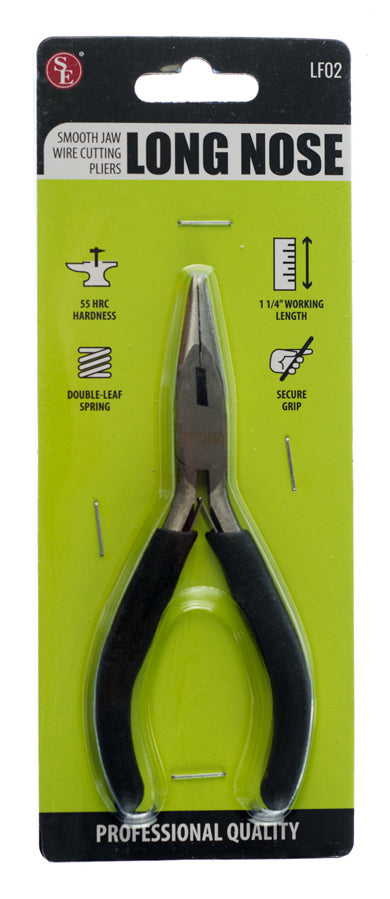 5" Carbon Steel Needle Nose Pliers w/ Black Comfort Grip Handle
