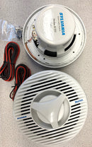 Sylvania M-202, 1 Pair of White 6.5" Round Marine Speakers ~ 4 Ohm @ 125W Max