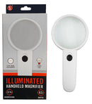 2.75" Diameter 3.1x Magnifier, 2 LED Illuminated Glass Lens Hand Held Magnifier