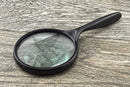 4" Diameter 2x Magnifier, Glass Lens Curved Handle Hand Held Magnifier