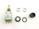 Alcoswitch MPA206R, DPDT ON-(ON), Mini Push Button Switch 6A@125V, 4A@28V DC