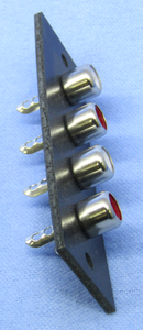 Philmore MS40, Quad (Four) RCA Female Jacks on a Panel Mount Strip