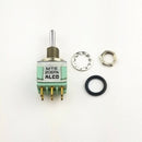 Alcoswitch MTE206PA, SP3T ON-ON-ON, Sealed Mini Toggle 6A@125V, 4A@28V DC