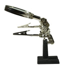 2-1/2" Diameter 4x Helping Hand Magnifier with Alligator Clips ~ Glass Lens