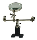 2-1/2" Diameter 4x Helping Hand Magnifier with Alligator Clips ~ Glass Lens