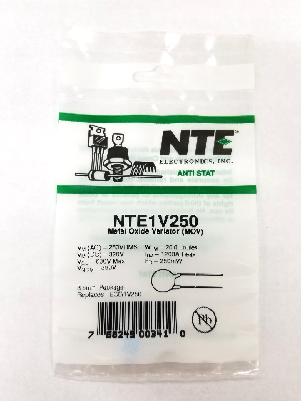 16 Varistori BC Component 60VAC RMS 85VDC 14,5mm Radiale MOV Ossido Metallo