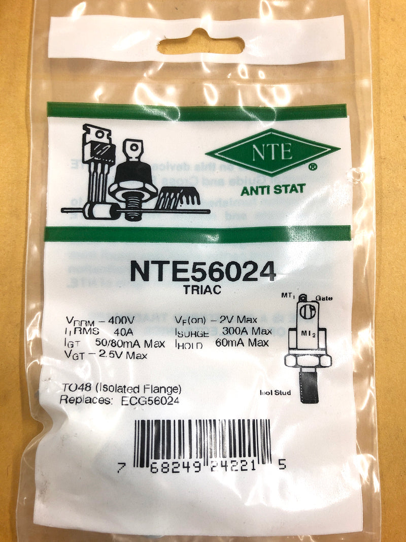 NTE56024, 400V @ 40A Silicon 4 Mode TRIAC ~ TO-48 Isolated Stud (ECG56024)