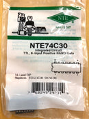 NTE74C30, TTL-CMOS Logic 8-input Positive NAND Gate ~ 14 Pin DIP