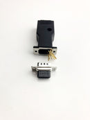 AD-9MT8-BK2 DB9 Male to RJ45 8 Conductor Modular Adapter, Black 2 Piece Housing