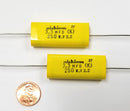 Lot of 2 NEW Nichicon 3.3uF 250V DC Metallized Polyester Film Capacitors 2E335K