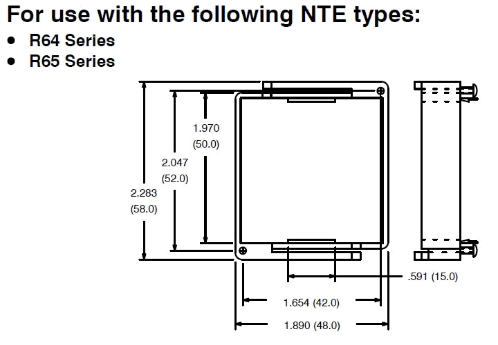 NTE R95-161, Panel Mount Bracket For R64/R65 Series Relays