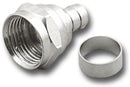 RFF-7711, "F" Type 2 Piece Male Crimp for RG-59 Cable with 1/8" Ring ~ 10 Pack