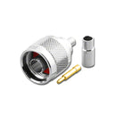 RFN-7645, Type N Male 3 Piece Crimp Plug for RG-58/U Plenum or Ethernet Cable