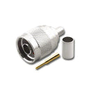 RFN-7648, Type N Male 3 Piece Crimp Plug for RG-8X or Mini-8 Cable