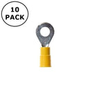 (2409) 3/8" Stud Yellow Vinyl Insulated Ring Terminals 12-10AWG Wire ~ 10 Pack