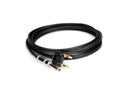 SKZ-620BN, Hosa Speaker Cable, Hosa 1/4 in TS to Dual Banana, Black Zip, 20 ft