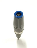T-45-BL, Sato Parts Grey with Blue Tip Female Banana & Wire Binding Post