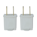 TA113U, Single Outlet 3 Pin to 2 Pin Grounding Adapter ~ 2 Pack