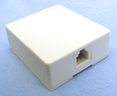 Philmore TEC30V 4 Conductor RJ11, Single Female, WHITE Wall Mount Telephone Jack