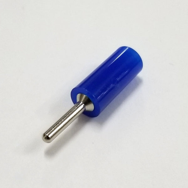 Sato Parts # TJ-2-P-BL, Blue Pin Tip Plug ~ Solder Type, 18AWG Max.